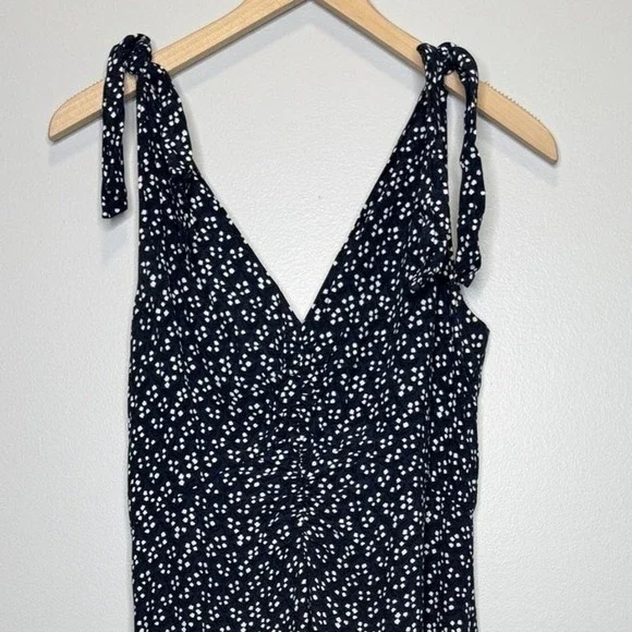 Diane Von Furstenberg Emma Crepe-Blend Midi Dress Size 8 Tie Shoulder Sleeveless - Picture 4 of 11